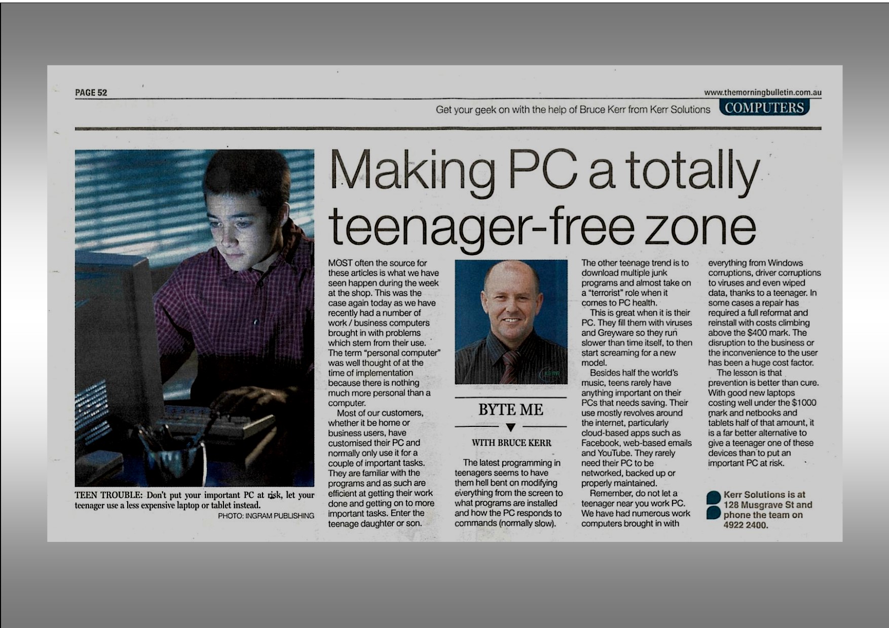 2013-09-14 Byte Me Article 142- Work PCs and Kids